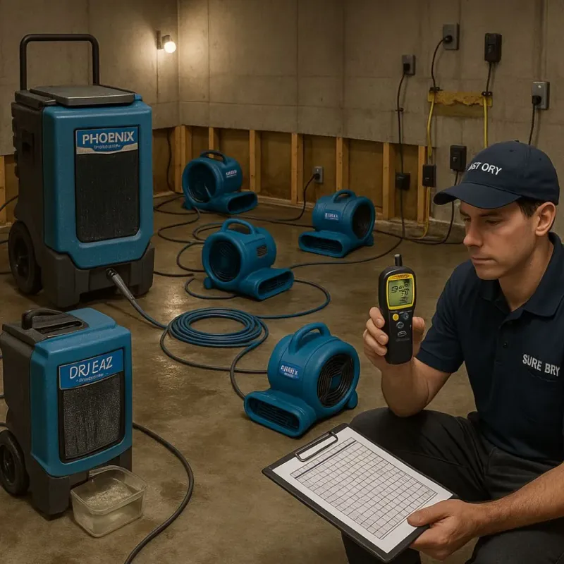 Structural Drying and Dehumidification process in Marion County, TX